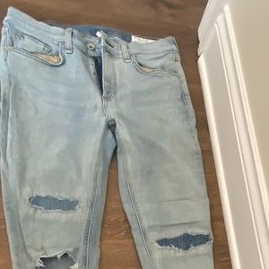 Tag and bone white wash jeans